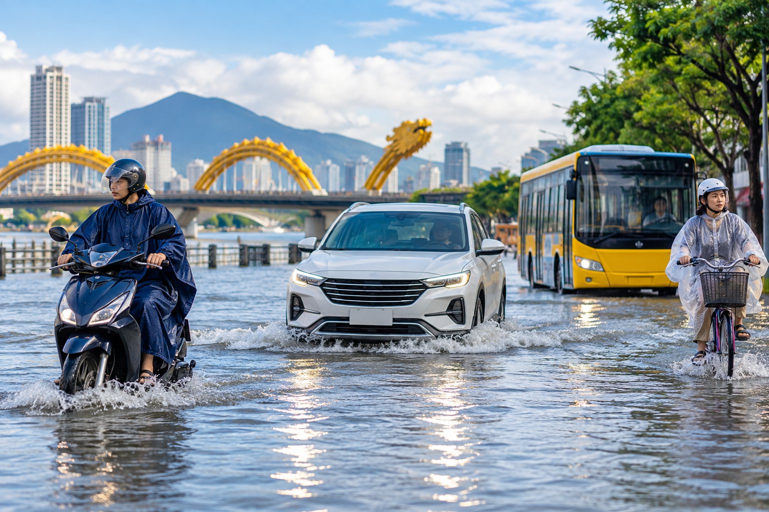 Ảnh minh hoạ: Đi lại ở Đà Nẵng khi ngập: Cách xử lý an toàn
