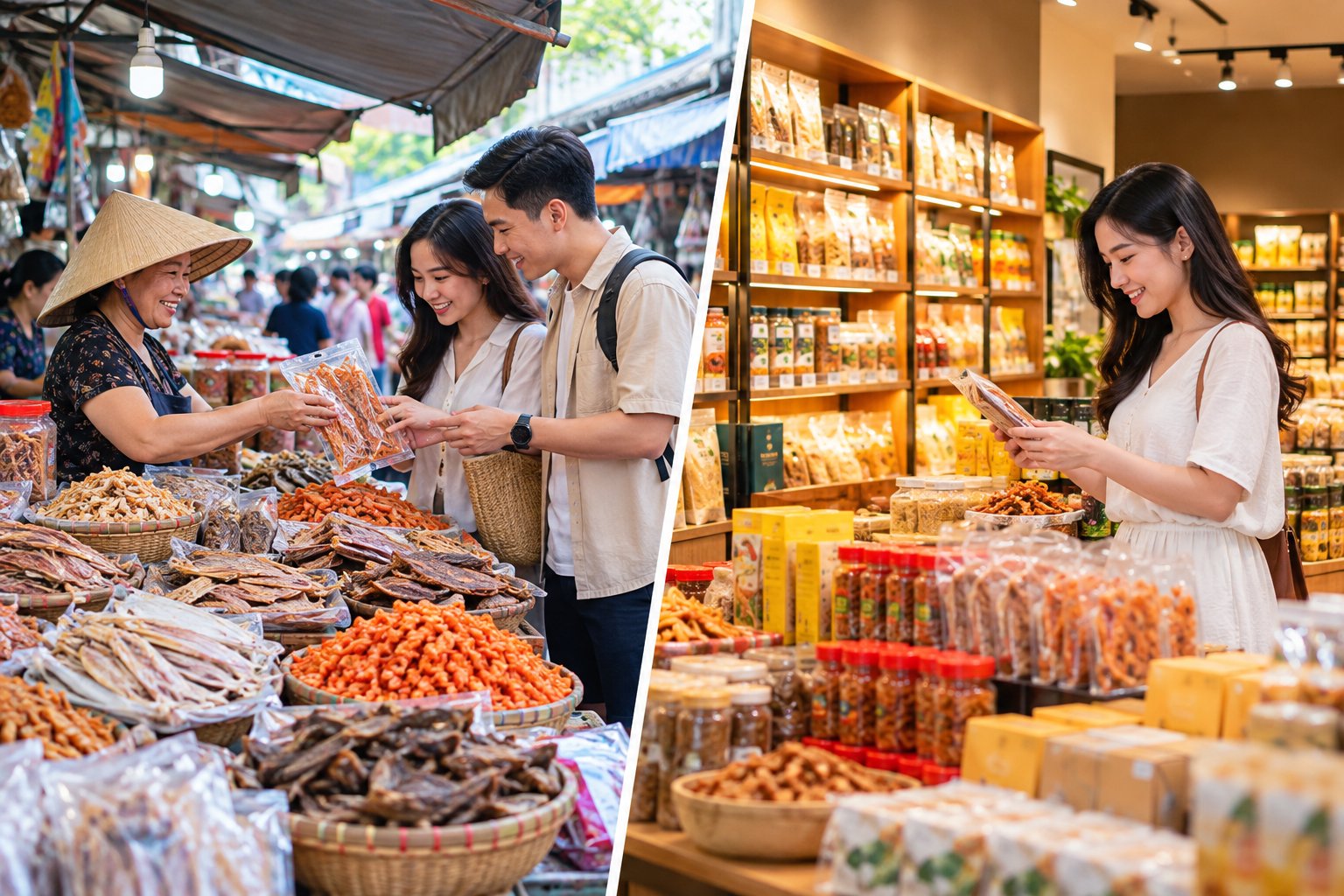 Ảnh minh hoạ: Mua đặc sản Đà Nẵng ở đâu: Chợ hay cửa hàng?